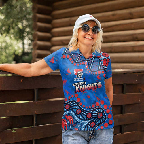 Personalized New Zealand Warriors Women Polo Shirt Aboriginal Pattern with Graffiti Style Design