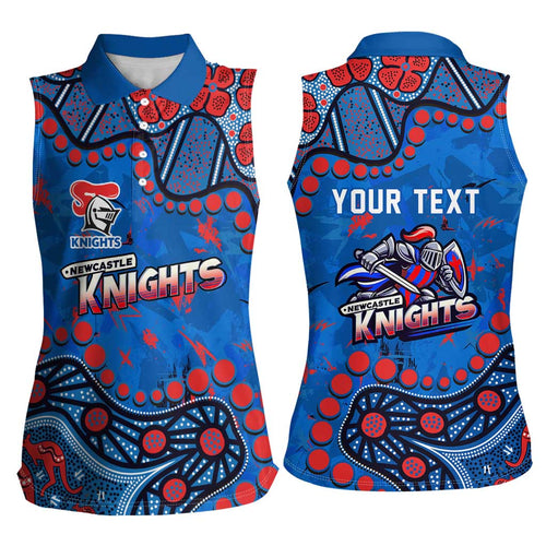 Personalized New Zealand Warriors Women Sleeveless Polo Shirt Aboriginal Pattern with Graffiti Style Design