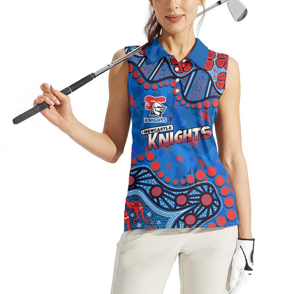 Personalized New Zealand Warriors Women Sleeveless Polo Shirt Aboriginal Pattern with Graffiti Style Design