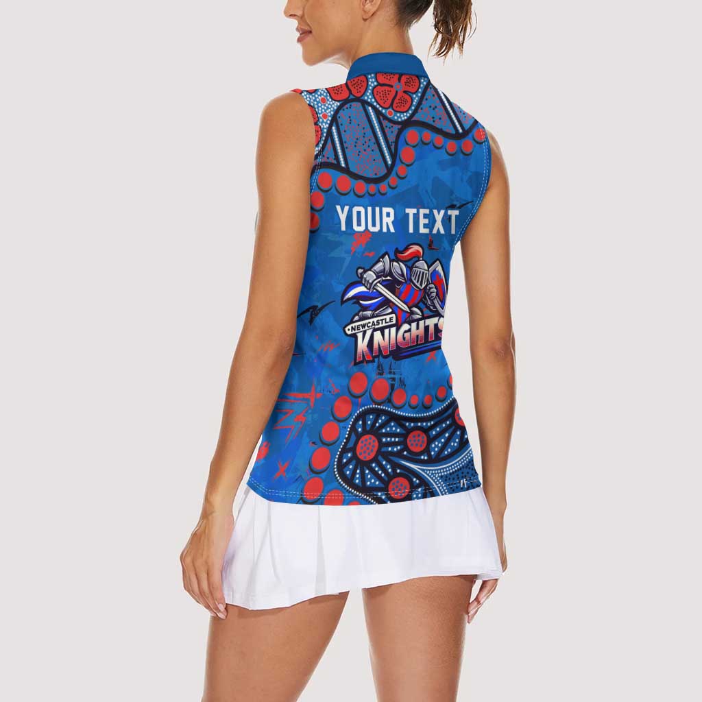 Personalized New Zealand Warriors Women Sleeveless Polo Shirt Aboriginal Pattern with Graffiti Style Design