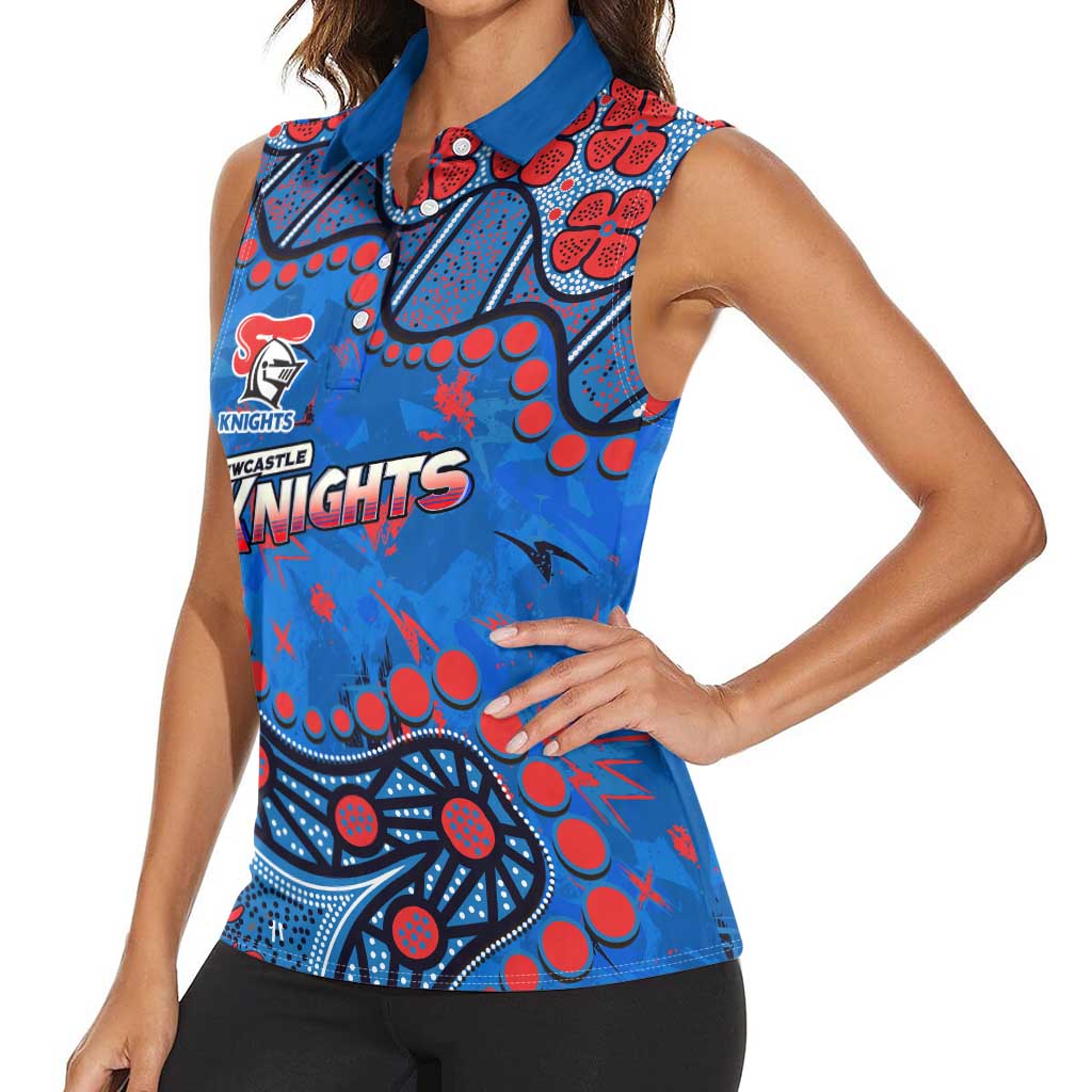 Personalized New Zealand Warriors Women Sleeveless Polo Shirt Aboriginal Pattern with Graffiti Style Design