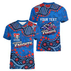 Personalized New Zealand Warriors Women V-Neck T-Shirt Aboriginal Pattern with Graffiti Style Design