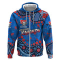 Personalized New Zealand Warriors Zip Hoodie Aboriginal Pattern with Graffiti Style Design