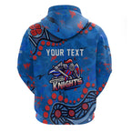 Personalized New Zealand Warriors Zip Hoodie Aboriginal Pattern with Graffiti Style Design