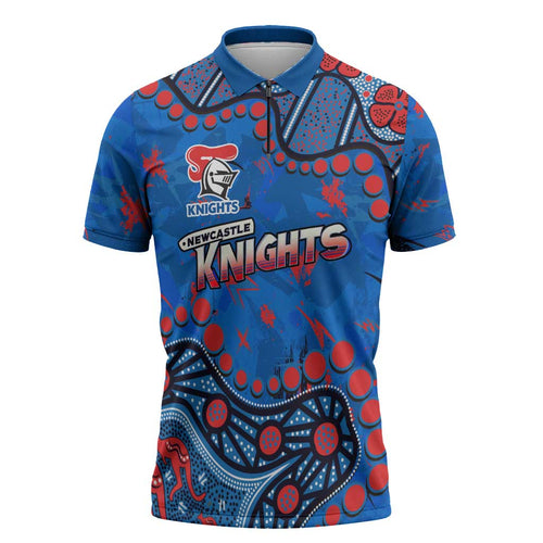 Personalized New Zealand Warriors Zipper Polo Shirt Aboriginal Pattern with Graffiti Style Design