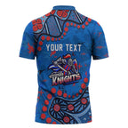 Personalized New Zealand Warriors Zipper Polo Shirt Aboriginal Pattern with Graffiti Style Design