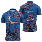 Personalized New Zealand Warriors Zipper Polo Shirt Aboriginal Pattern with Graffiti Style Design