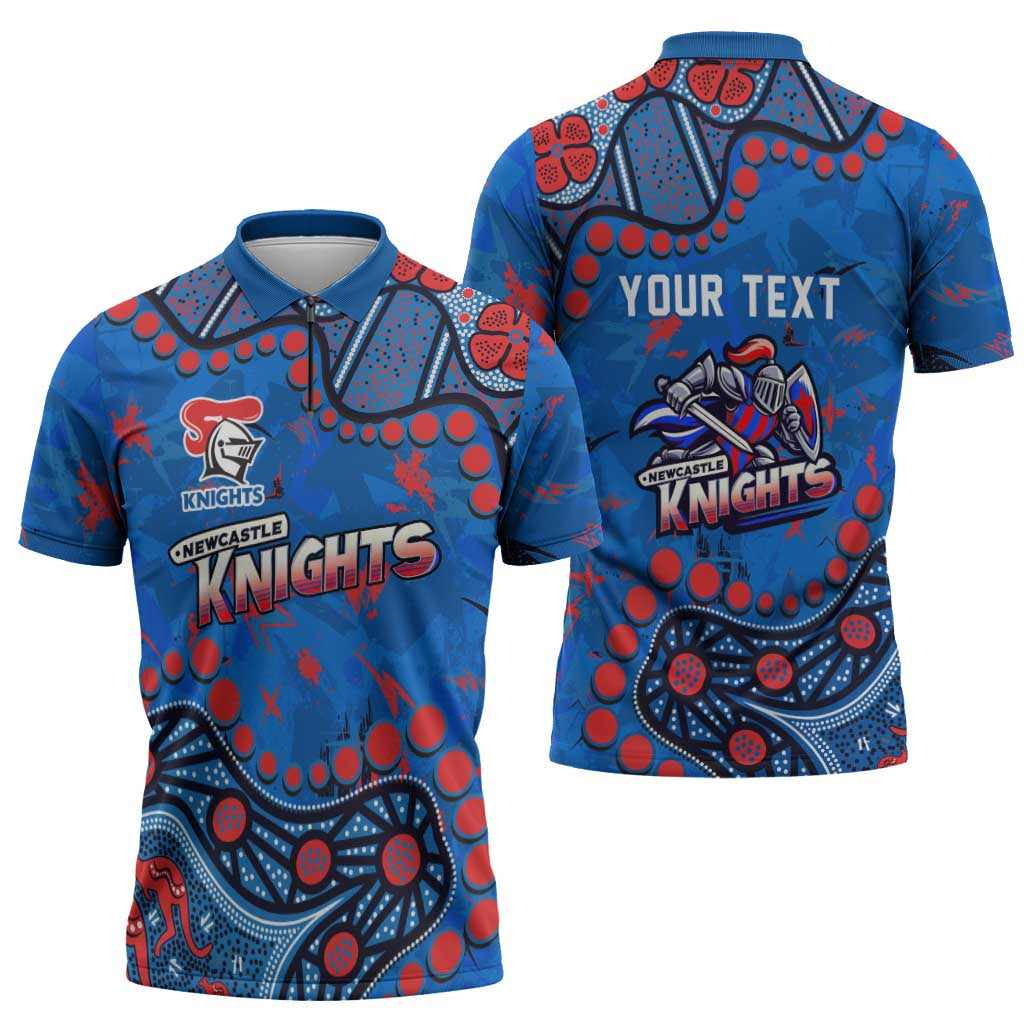 Personalized New Zealand Warriors Zipper Polo Shirt Aboriginal Pattern with Graffiti Style Design