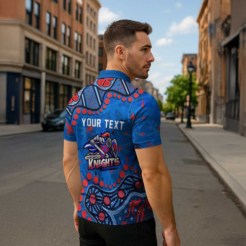 Personalized New Zealand Warriors Zipper Polo Shirt Aboriginal Pattern with Graffiti Style Design