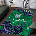 Personalized Newcastle Knights Area Rug Aboriginal Pattern with Graffiti Style Design