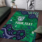 Personalized Newcastle Knights Area Rug Aboriginal Pattern with Graffiti Style Design