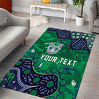 Personalized Newcastle Knights Area Rug Aboriginal Pattern with Graffiti Style Design