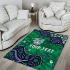 Personalized Newcastle Knights Area Rug Aboriginal Pattern with Graffiti Style Design