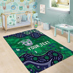 Personalized Newcastle Knights Area Rug Aboriginal Pattern with Graffiti Style Design