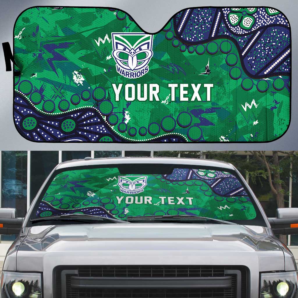 Personalized Newcastle Knights Auto Sun Shade Aboriginal Pattern with Graffiti Style Design