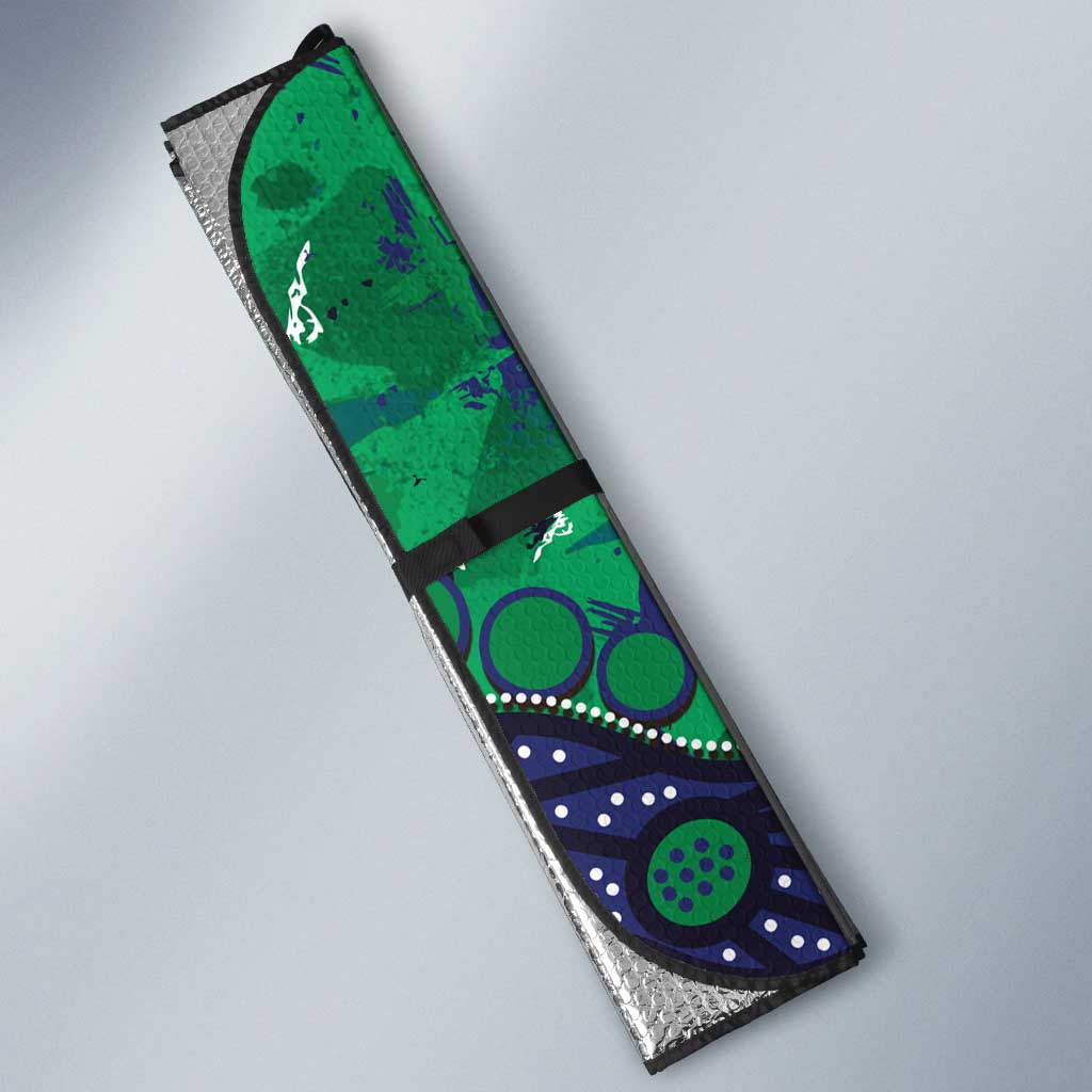 Personalized Newcastle Knights Auto Sun Shade Aboriginal Pattern with Graffiti Style Design