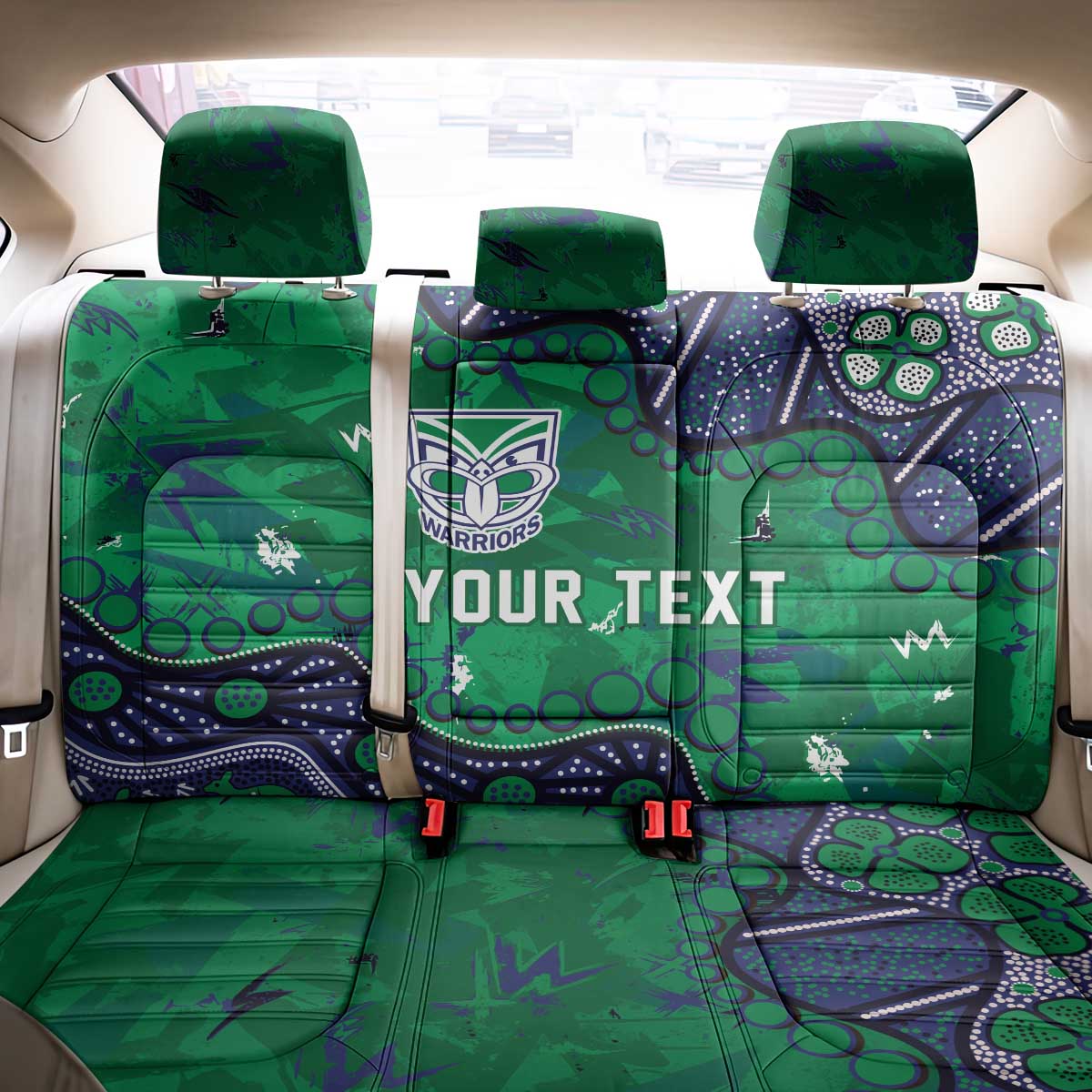 Personalized Newcastle Knights Back Car Seat Cover Aboriginal Pattern with Graffiti Style Design
