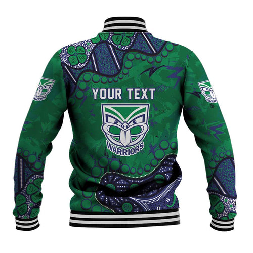 Personalized Newcastle Knights Baseball Jacket Aboriginal Pattern with Graffiti Style Design