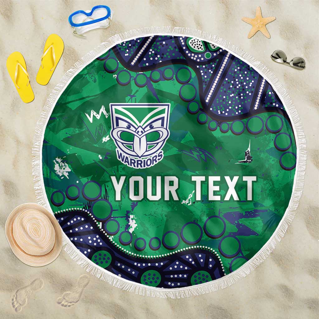 Personalized Newcastle Knights Beach Blanket Aboriginal Pattern with Graffiti Style Design