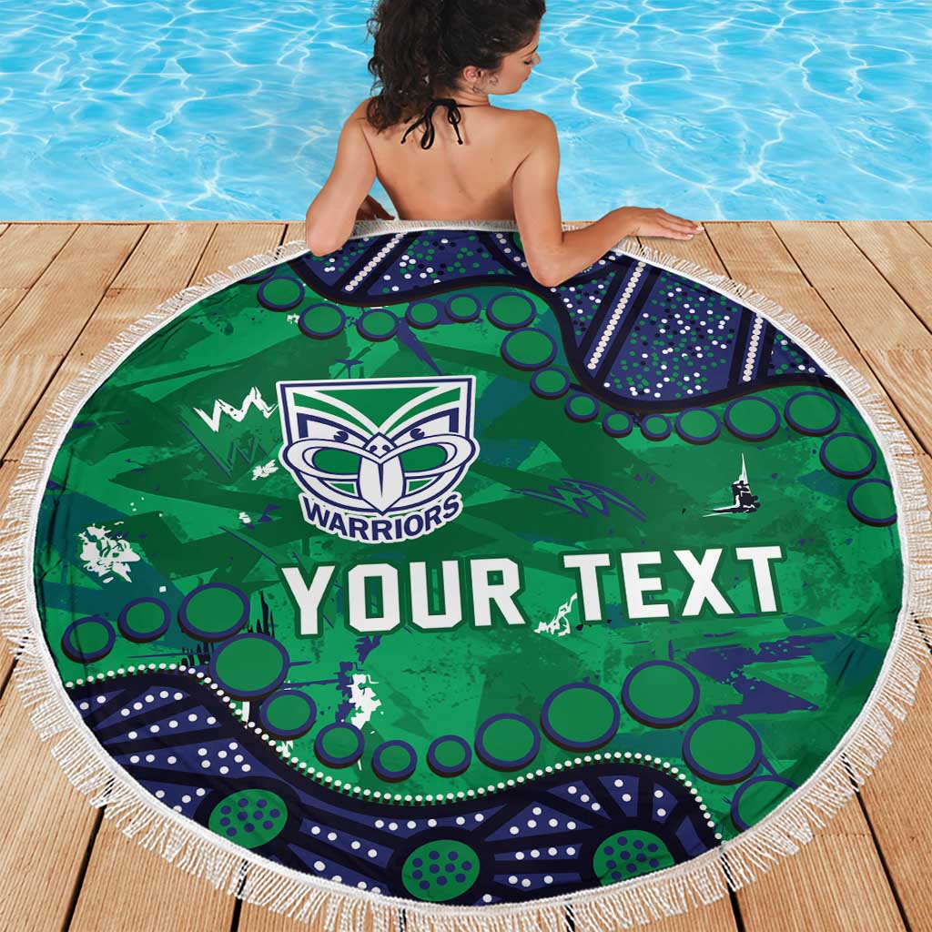 Personalized Newcastle Knights Beach Blanket Aboriginal Pattern with Graffiti Style Design