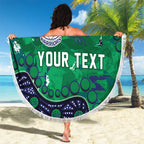 Personalized Newcastle Knights Beach Blanket Aboriginal Pattern with Graffiti Style Design