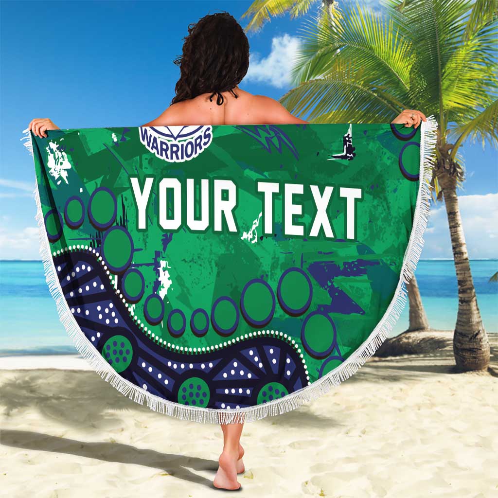Personalized Newcastle Knights Beach Blanket Aboriginal Pattern with Graffiti Style Design