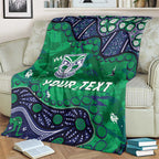 Personalized Newcastle Knights Blanket Aboriginal Pattern with Graffiti Style Design