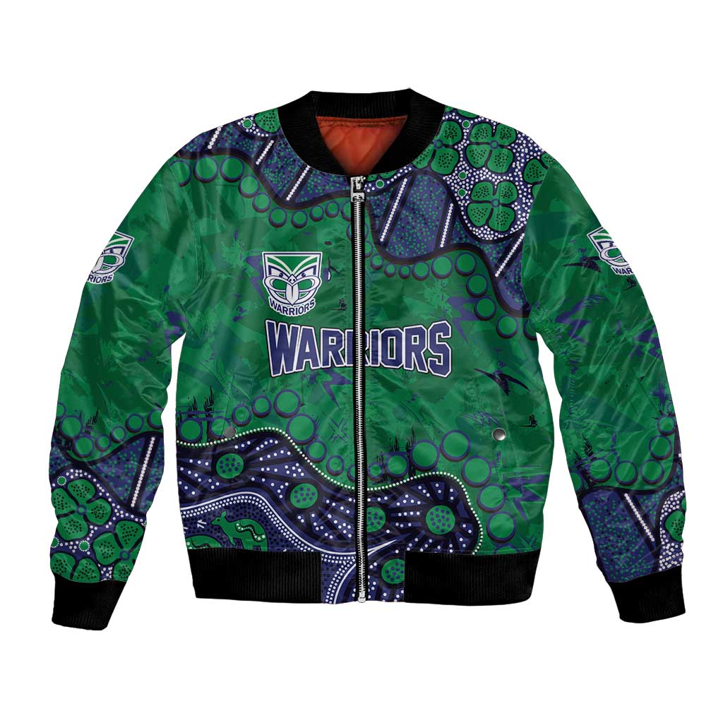 Personalized Newcastle Knights Bomber Jacket Aboriginal Pattern with Graffiti Style Design