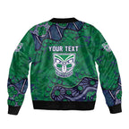 Personalized Newcastle Knights Bomber Jacket Aboriginal Pattern with Graffiti Style Design