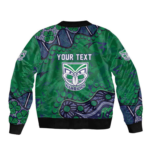 Personalized Newcastle Knights Bomber Jacket Aboriginal Pattern with Graffiti Style Design