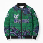 Personalized Newcastle Knights Bomber Puffer Jacket Aboriginal Pattern with Graffiti Style Design