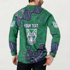 Personalized Newcastle Knights Button Sweatshirt Aboriginal Pattern with Graffiti Style Design