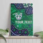 Personalized Newcastle Knights Canvas Wall Art Aboriginal Pattern with Graffiti Style Design