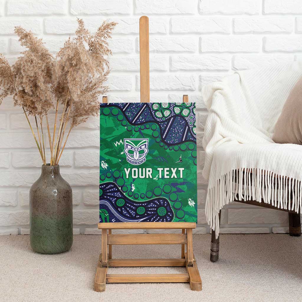 Personalized Newcastle Knights Canvas Wall Art Aboriginal Pattern with Graffiti Style Design