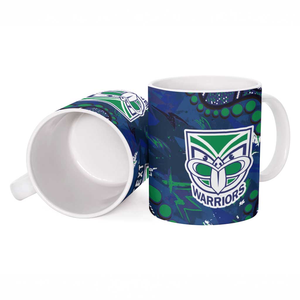 Personalized Newcastle Knights Ceramic Mug Aboriginal Pattern with Graffiti Style Design