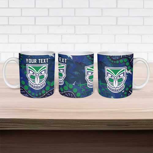 Personalized Newcastle Knights Ceramic Mug Aboriginal Pattern with Graffiti Style Design