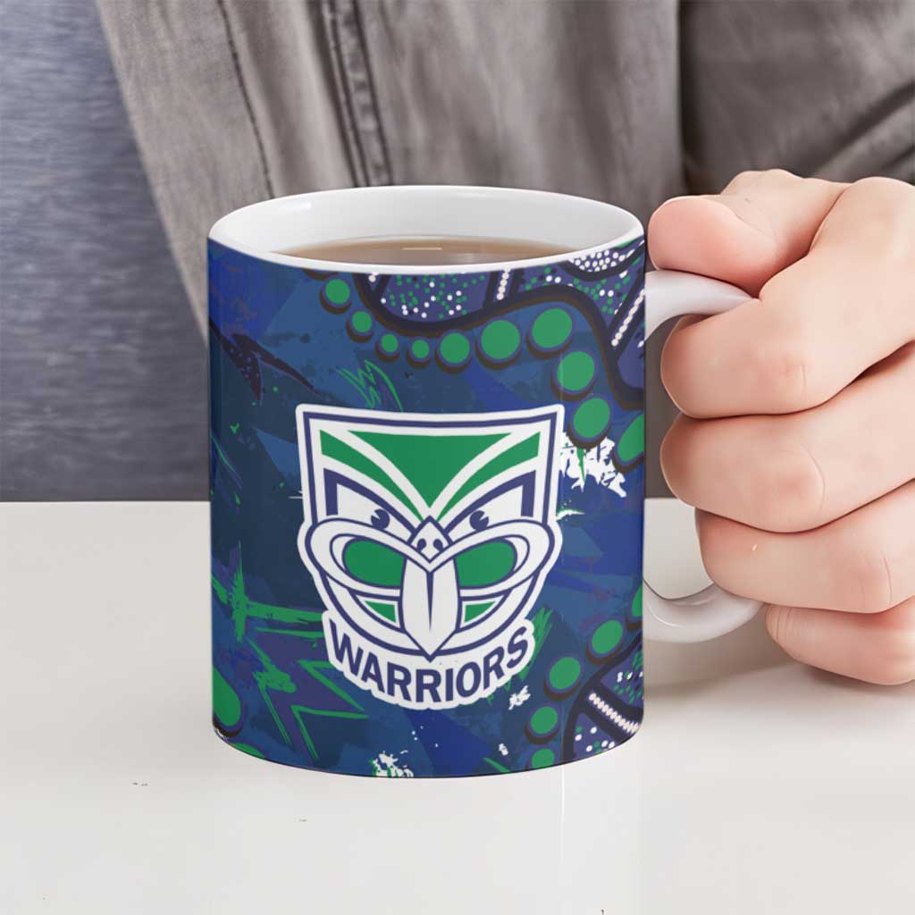 Personalized Newcastle Knights Ceramic Mug Aboriginal Pattern with Graffiti Style Design