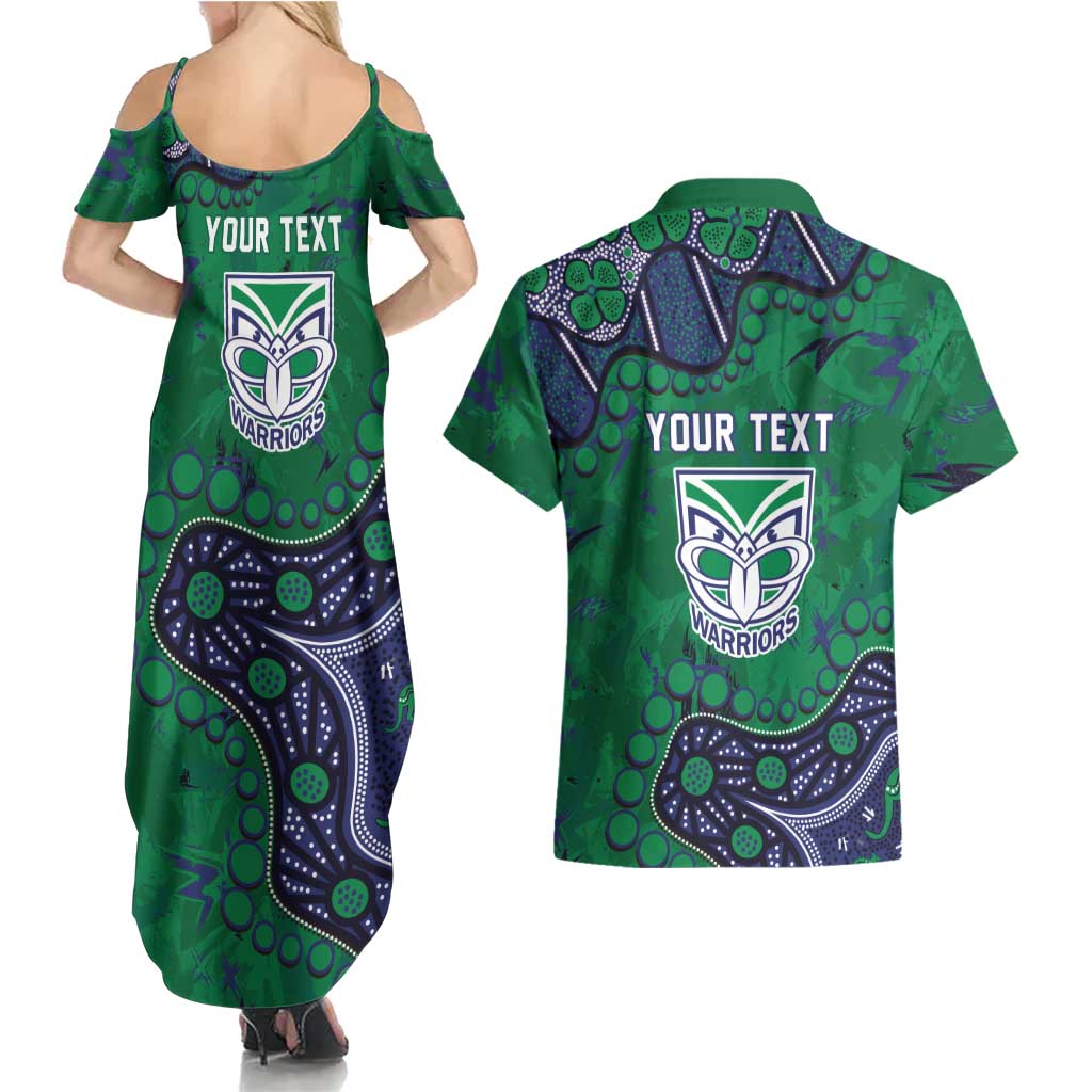 Personalized Newcastle Knights Couples Matching Summer Maxi Dress and Hawaiian Shirt Aboriginal Pattern with Graffiti Style Design