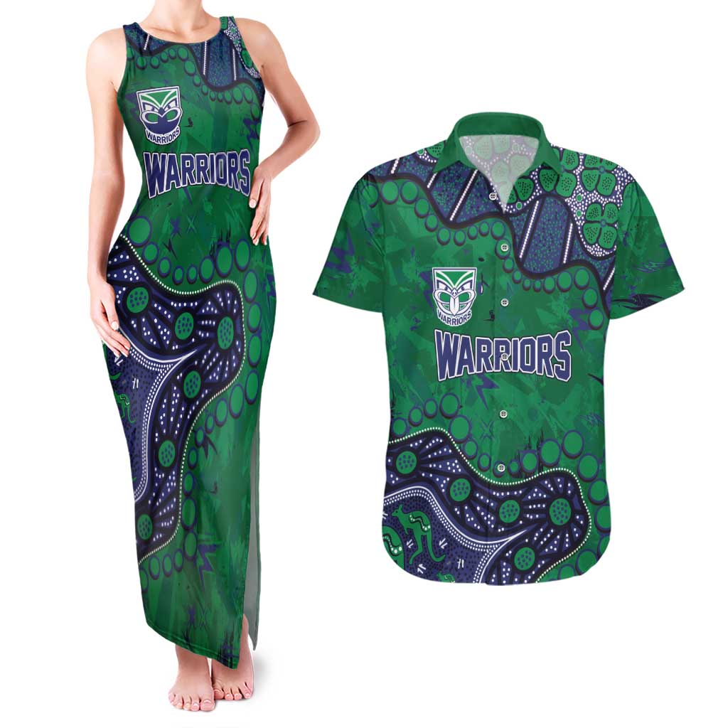 Personalized Newcastle Knights Couples Matching Tank Maxi Dress and Hawaiian Shirt Aboriginal Pattern with Graffiti Style Design