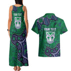Personalized Newcastle Knights Couples Matching Tank Maxi Dress and Hawaiian Shirt Aboriginal Pattern with Graffiti Style Design