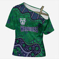 Personalized Newcastle Knights Cross Shoulder Shirt Aboriginal Pattern with Graffiti Style Design