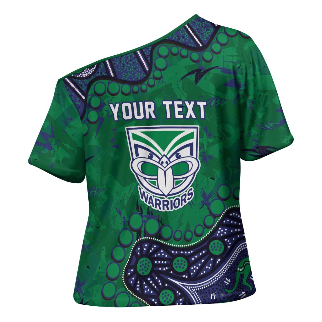 Personalized Newcastle Knights Cross Shoulder Shirt Aboriginal Pattern with Graffiti Style Design