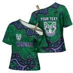 Personalized Newcastle Knights Cross Shoulder Shirt Aboriginal Pattern with Graffiti Style Design