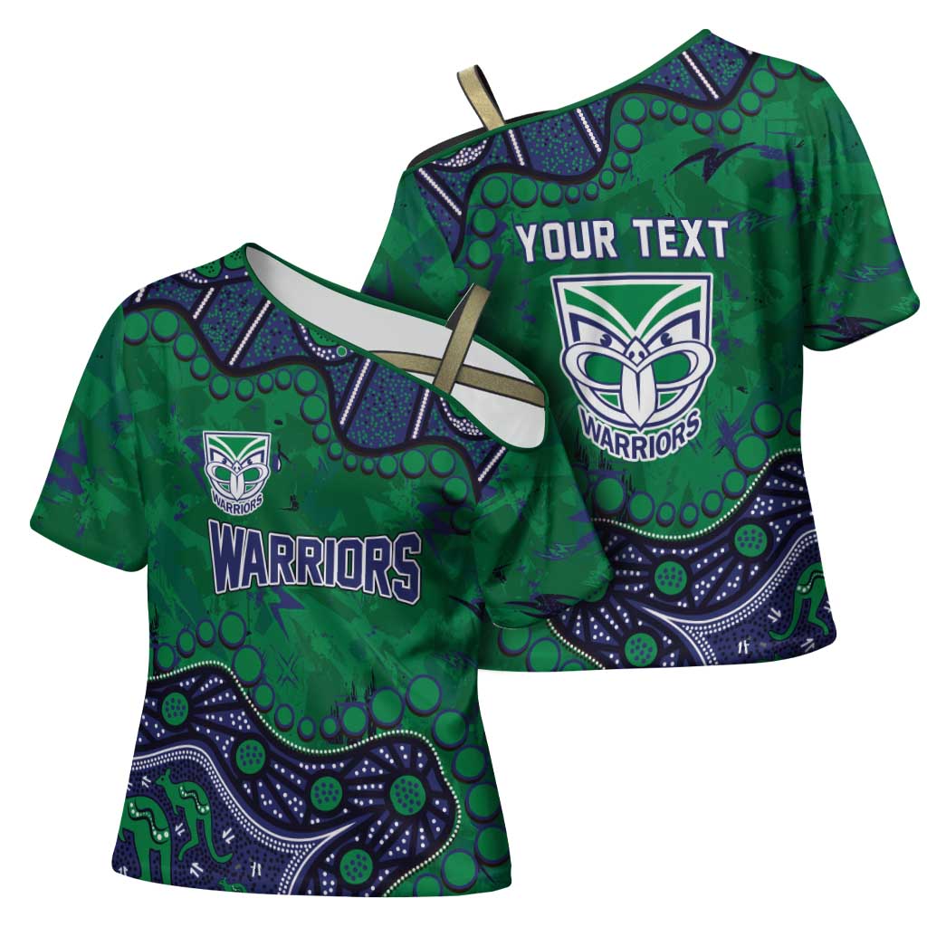 Personalized Newcastle Knights Cross Shoulder Shirt Aboriginal Pattern with Graffiti Style Design