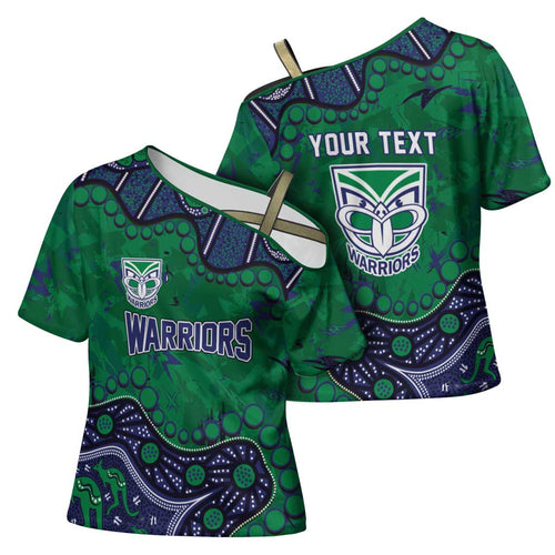 Personalized Newcastle Knights Cross Shoulder Shirt Aboriginal Pattern with Graffiti Style Design