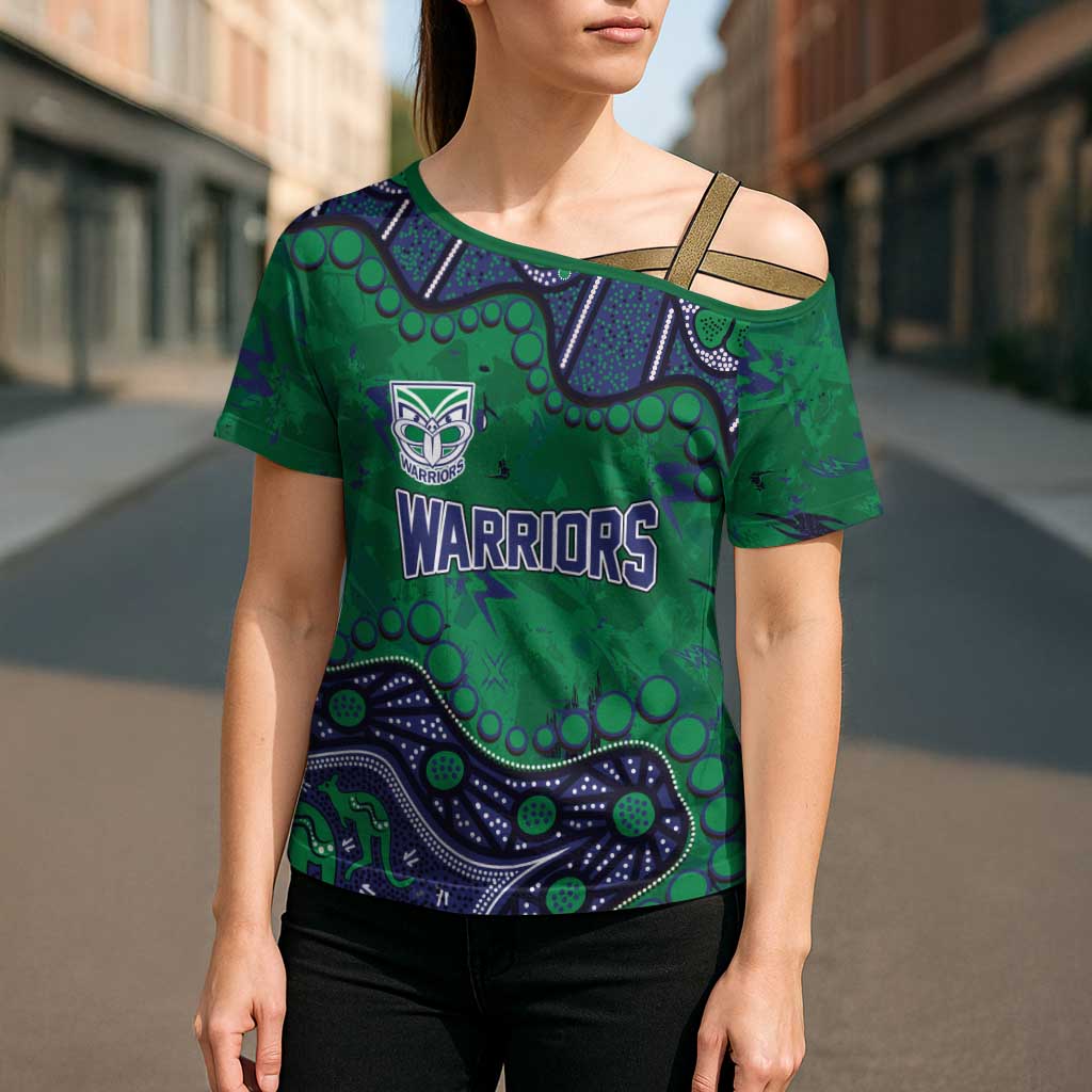Personalized Newcastle Knights Cross Shoulder Shirt Aboriginal Pattern with Graffiti Style Design