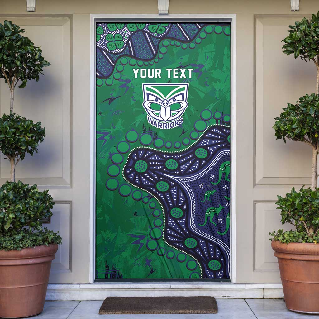 Personalized Newcastle Knights Door Cover Aboriginal Pattern with Graffiti Style Design