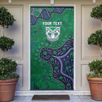 Personalized Newcastle Knights Door Cover Aboriginal Pattern with Graffiti Style Design