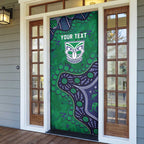 Personalized Newcastle Knights Door Cover Aboriginal Pattern with Graffiti Style Design
