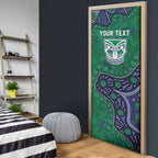 Personalized Newcastle Knights Door Cover Aboriginal Pattern with Graffiti Style Design